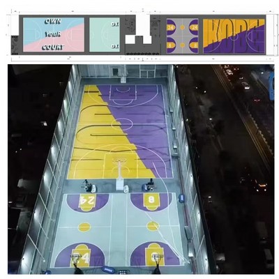 Terrain de basket polyvalent
