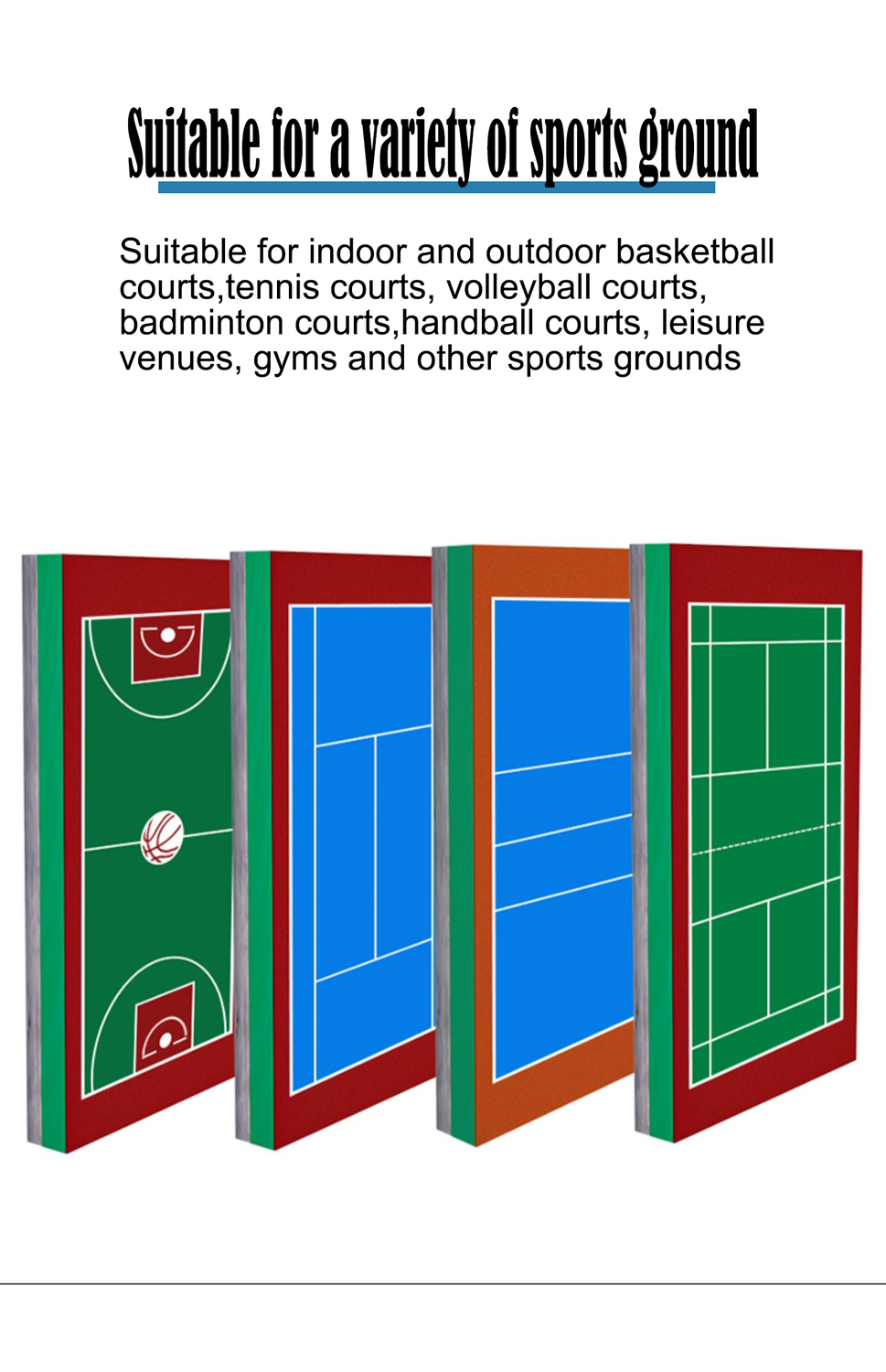 outdoor rubberized badminton court flooring 