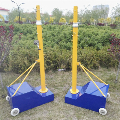 Portable mobile adjustable lifting volleyball rack