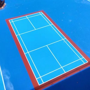 Rubber badminton court